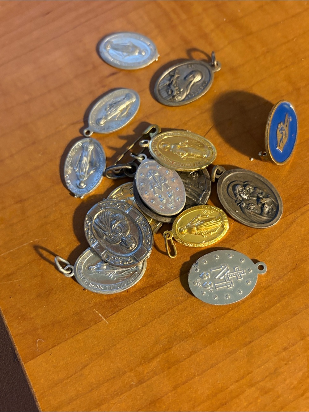 Religious Medal Charm Lot - Gold & Silver Tones